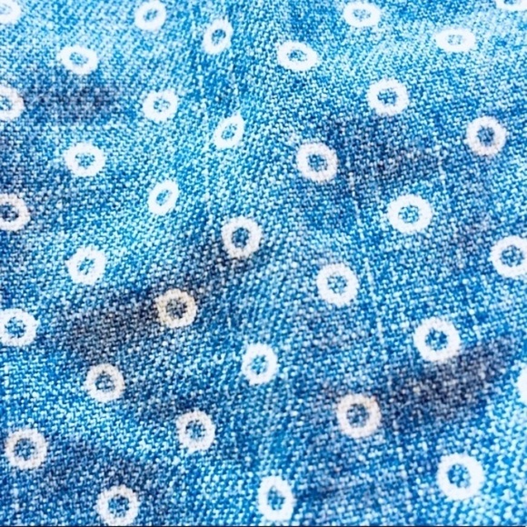 Mossimo Chambray Denim Polka Dot Mini Dress Sz Med - Picture 8 of 11